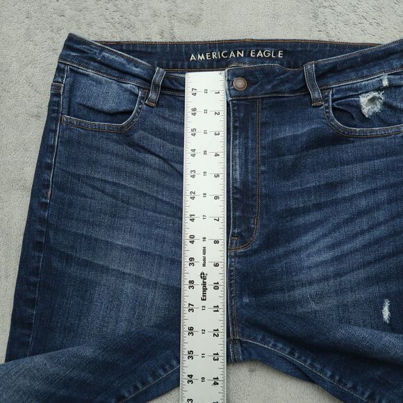 American Eagle Jeans Womens 14 Short Highest-Rise Jegging 26.5" Inseam Destroyed - Picture 8 of 16